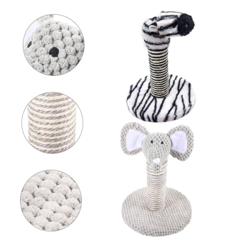 Set de 2 rascadores para gatos pequeño Elefante y Cebra miniatura 7