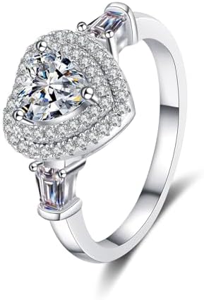 14K Gold Heart Shaped Elegant Women's Engagement Rings for Women ...