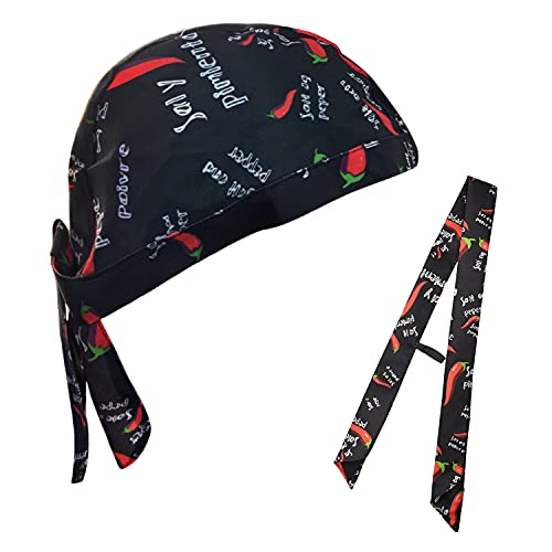 Milec Verstellbar Elastische Kochmütze Herrem Damen Bandana Kopftuch Bistromütze Chef Hut und Halstuch Cover