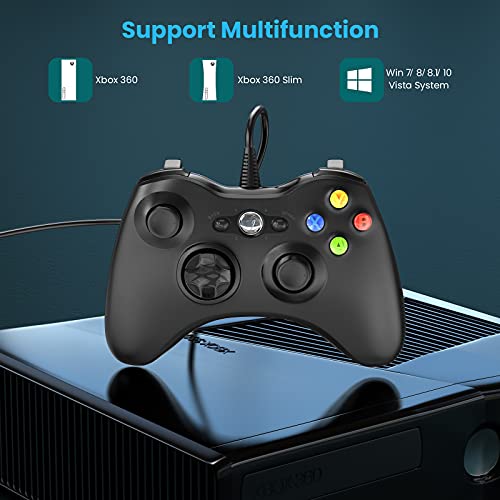 Wired Controller for Xbox 360, YAEYE Game Controller for 360 with Dual-Vibration Turbo Compatible with Xbox 360/360 Slim… - Image 3