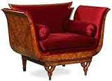  Casa Padrino Fauteuil de salon de luxe Art Nouveau bordeaux rouge/marron clair - Fauteuil de salon avec tissu en velours fin - Style baroque et Art Nouveau