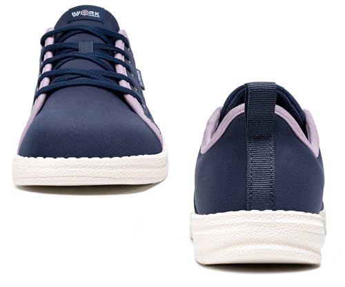 Image of LARNMERN Slip On Steel Toe Shoes Women Work Walking Sneakers Skate Hands Free Safety Tennis Shoes