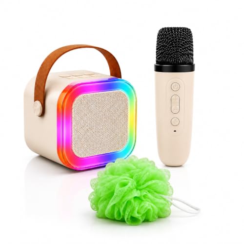 Image of CscyyAmz Rechargeable Karaoke Mic with Speaker for Singing | Wireless Mini Portable Bluetooth Speaker with Microphone & LED Lights | Birthday Gift for Kids Musical Toys for Boys, Girls and Adults