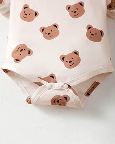 Baby Boy Clothes Summer Outfits Infant Birthday Gifts Cute Bear Print Short Sleeve Romper Top Brown Pants 1Yr Old Clothing Sets 6-12 Months Boy Outfits #TOP4