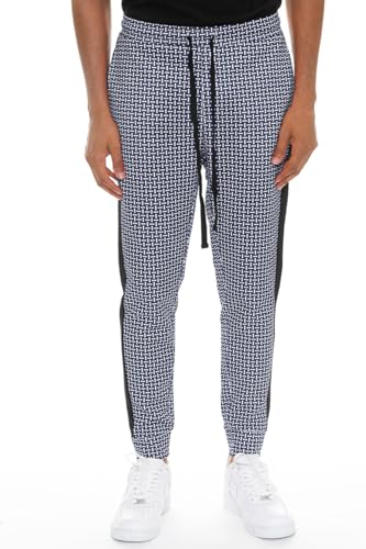 Mens Hip Hop Premium Slim Fit Color Block Side Stripe Athletic Jogger Bottom Track Pants