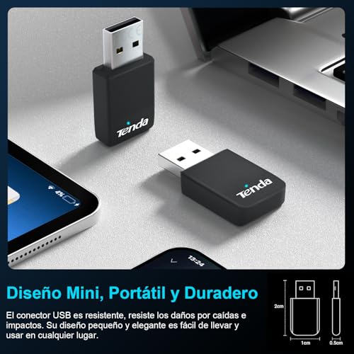 Miniatura 4 de Tenda AX900 U11 Adaptador WiFi USB para PC, WiFi 6 USB WiFi Doble Banda 5GHz 2.4GHz, Adaptador WiFi PC Compatible con Windows 11/10/7, Soft-Ap, WPA2