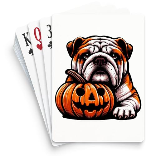 Cartas de póker tamaño estándar Bulldog inglés Halloween