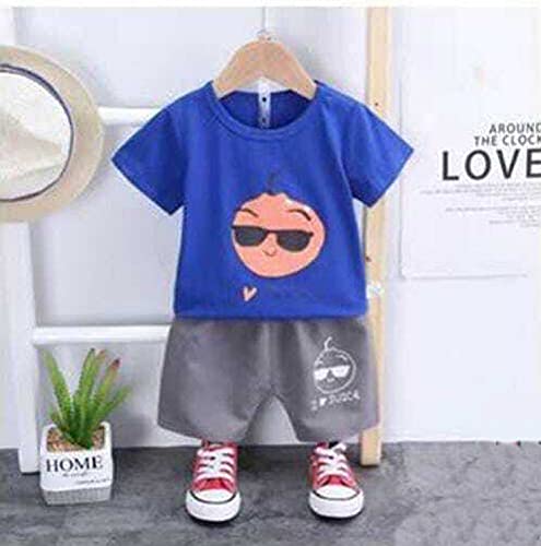 Image of Bold N Elegant Kids Half Sleeve 3D Cartoon Tiger Cotton T-Shirt with Denim Shorts Summer CLothing Set for Infant Toddler Preschool Boys n Girls
