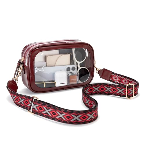 Image of Wuflyover Clear Bag for Stadium Events, Clear Crossbody Purse for Women