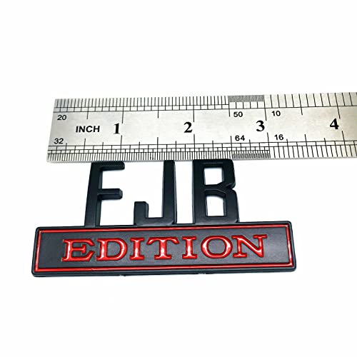Image of 2PCS FJB Edition Emblem 3D Letters Badge Truck Adhesive Conservative Stickers, Funny Decals Adhesive Letters Fit for Vehicle, Truck, SUV, Door Decoration (Black Red)