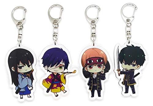 EBTY DREAMS Inc. - Set of 4 Gintama Acrylic Keychain Katsura Kotarou, Hijikata Toushiro, Shinsuke Takasugi, Sougo Okita