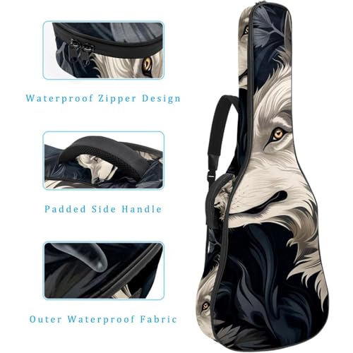 JRHEJTFZ Housse pour guitare acoustique de 1,9 cm d’épaisseur – Imperméable – Durable et élégant – Motif loup de dessin animé, Multicolore., 42.9×16.9×4.7 in, Motif imprimé tendance - Les Beatles, Paul McCartney, John Lennon, RIngo Starr, George Harrison JRHEJTFZ Housse pour guitare acoustique de 1,9 cm d'épaisseur - Imperméable - Durable et élégant - Motif loup de dessin animé, Multicolore., 42.9x16.9x4.7 in, Motif imprimé tendance – Image 5