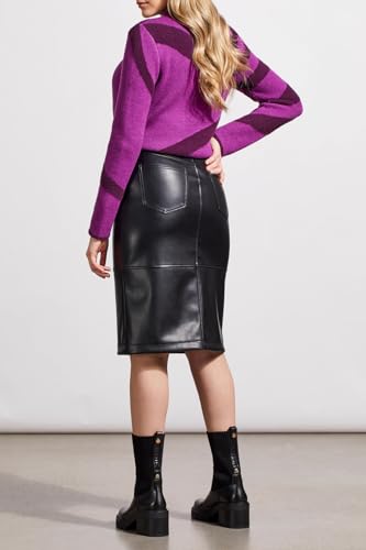 Tribal Women's Buttoned Faux Feather Skirt with Front Slit3