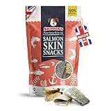SKIPPER'S Salmon Skin Snacks Dog Treats - Gently Air Dried 100% Salmon Skin...
