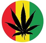 Marijuana Cannabis Leaf (Weed Pot Rastafari Reggae) Sticker Symbol Sign Size 3' Inch Vinyl Decals Car Vehicles Trucks Vans Window Walls Laptop Motorcycle Cup Notebook Door Helmet Luggage Tumbler Gift