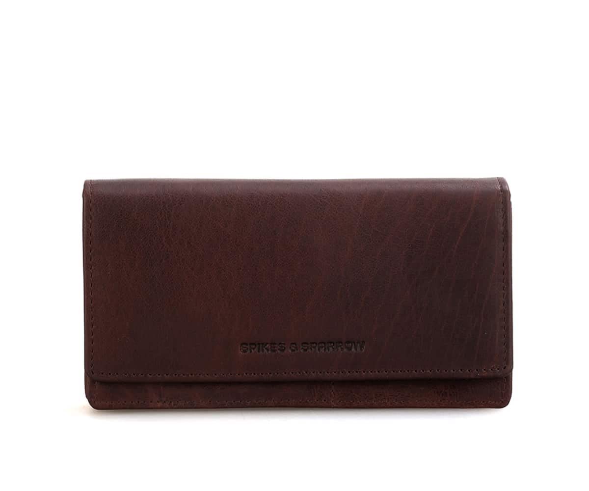 Spikes & Sparrow Women Kentucky bi-fold Wallet, Dark Brown, 17 x 4 x 9 cm