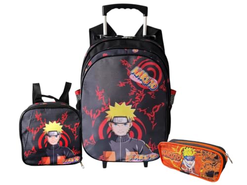 Kit Mochila Infantil Anime Sharingan Poder Mangá Lisa Rodinhas Tam G