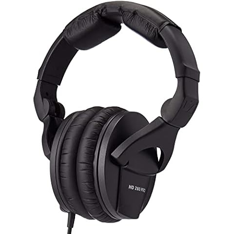 Sennheiser HD 280 PRO Closed-Back Around-Ear Collapsible Professional Studio Monitoring Headphones, for Recording & Mixing, 64 Ohms, Includes 6.3mm Stereo Jack Adaptor & 3m Coiled Cable Cover