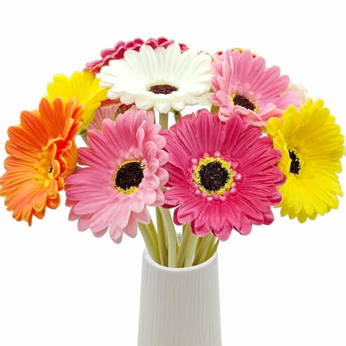 15 Pcs Artificial Gerbera Daisies Fake Flowers Bouquet