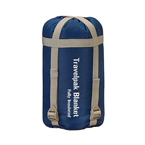 مراجعة بطانية Snugpak Travelpak خفيفة الوزن مع حقيبة ضغط (76×64 بوصة) — أزرق نفطي - الصورة 4