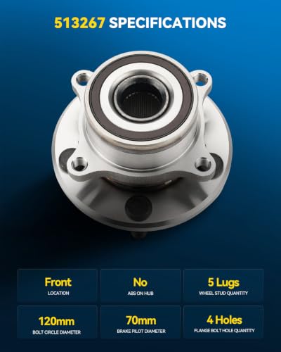 Image of PHILTOP 513267 x2 Front Wheel Bearing Hub Assembly for Honda Pilot