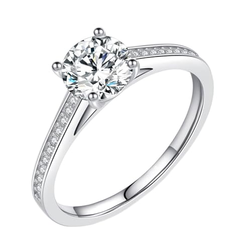 Bague fiançailles moderne argent sterling 925 le cadeau d'alliance idéal pour femme