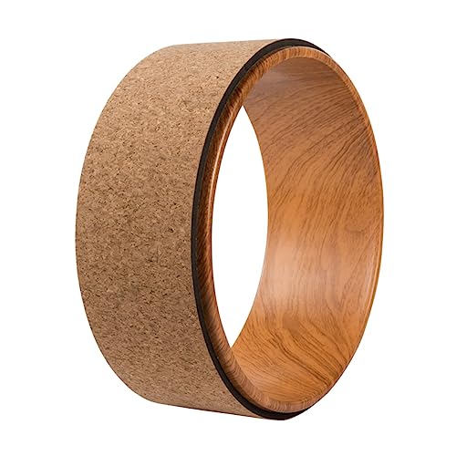 BCOATH Natural Cork Yoga Wheel Support Tool for Pilates Yoga for Body Muscle Building Durable Massage Wheel for Inner Thighs Upper Arms Chest Yoga