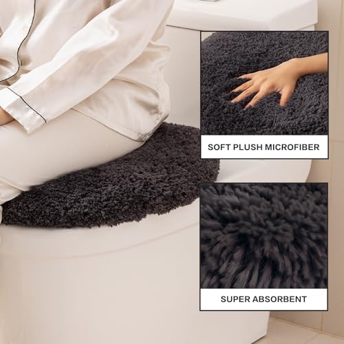 Image of Microfiber Toilet Lid Cover, 17.5 inchx15 inch Fits Round Oblong and Elongated