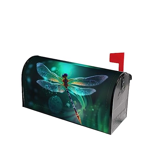 Image of Dujiea Dragonfly Mailbox Wrap - Waterproof Magnetic Post Box Cover, Large Size 25.5 inchL x 21 inchW - Garden Yard & Home Decor