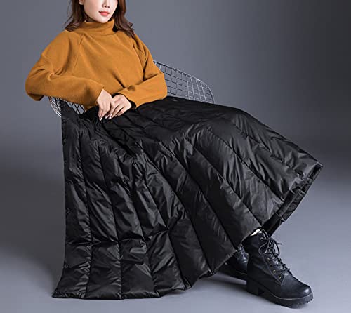 Lucrosun Women's Winter Insulated A Line Down Long Skirts3