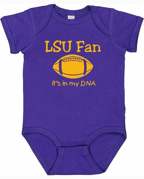 LSU Fan It's in My DNA Baby Bodysuit Outfit
