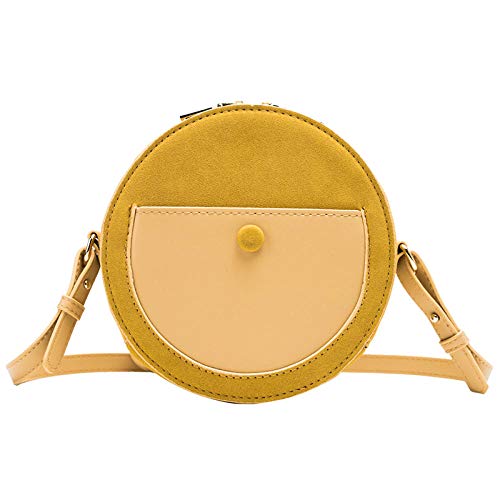 Bilivan Clutch Bag tassen voor dames, mat, modieus, klein, rond, geel