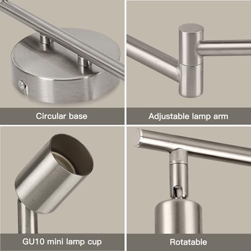 Ketom Deckenstrahler LED 6 Flammig Silber, Deckenlampe GU10 LED, Schwenkbar Strahler Innen Decke, Deckenlampe Spots Metall, Modern Deckenleuchte Strahler für Wohnzimmer Küche, Ohne Leuchtmittel