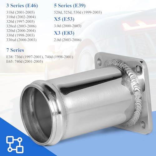 EFUTURETIME Zawór do usuwania EGR, EGR & Cooler Kit Delete zawór kompatybilny z E46/E39/E38/E65, X3, X5