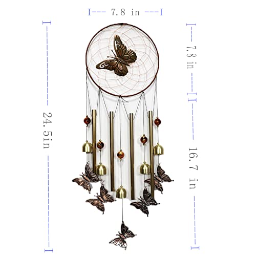 Monchipa Butterfly Wind Chimes For Outside With Dream Catcher, Gift For Mom, Gifts For Grandma, Outside & Indoor, Terrace Garden Decorations #TOP2