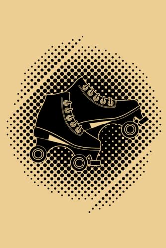 ROLLER SKATING HALFTONE EFFECT: journal, lined, 120 pages, 6x9 inches, matte finish cover, notebook,