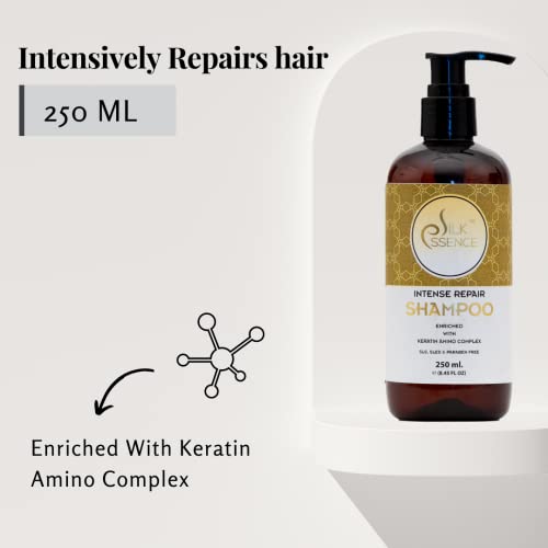 Image of Intense Repair Keratin Shampoo for Men & Women (250ml) / Enriched with Keratin Amino Complex /Hair Smoothening Shampoo /Silicone & Paraben Free
