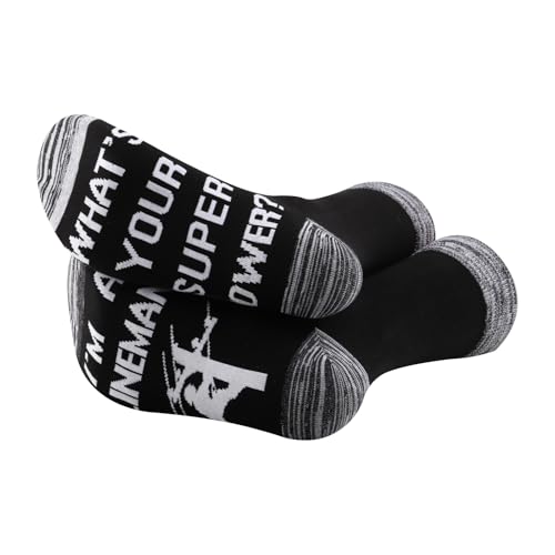 Image of G2TUP 2 Pair Lineman Gift I'm A Lineman What's Your Superpower? Socks Lineman Wife Socks Journeyman Lineman Gift