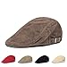Katutude Men's Newsboy Cap Corduroy Flat Cap Golf Driving Hat Adjustable Newsboy Cap Fashion Cabbie Beret Cap White