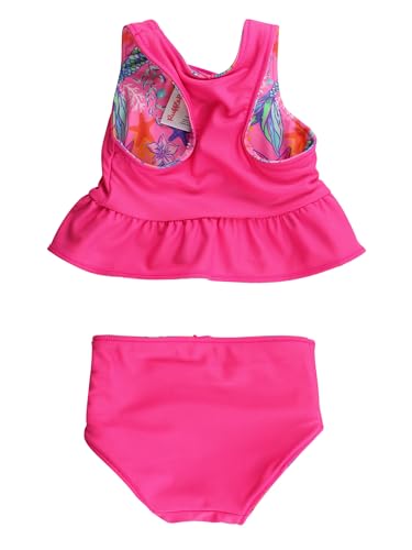 Image of RuffleButts Baby /Toddler Girls UPF50+ Sun Protected Reversible Peplum 2 Piece Sleeveless Tankini