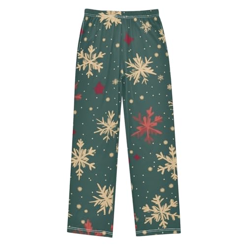 ZZXXB Snow Boys Long Pants Soft Trousers Elastic Waist Kids Lounge Bottoms with Pockets S-XL