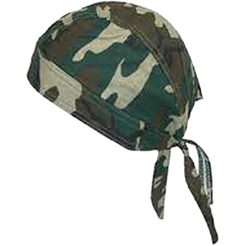 Buy Caps and Hats Camouflage Doo Rag Skull Cap with Sweatband Camo Bandana Head Wrap Cover