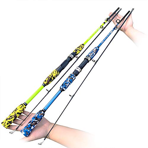 Foto von WENMENG2021 Teleskop-Angelruten Casting Angelrute Hand Lure Carbon-Feeder Pole Karpfen Fliegen Gang Ultralight Travel Angel Reise Angelrute (Color : Casting Yellow, Length : 1.8M)