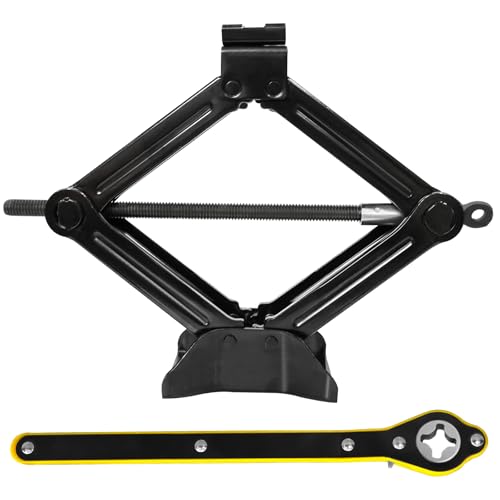 Image of Scissor Jack 2 Ton | Universal | Tire Changing Car Emergency Kit with Ratchet Wrench, 2 Pcs
