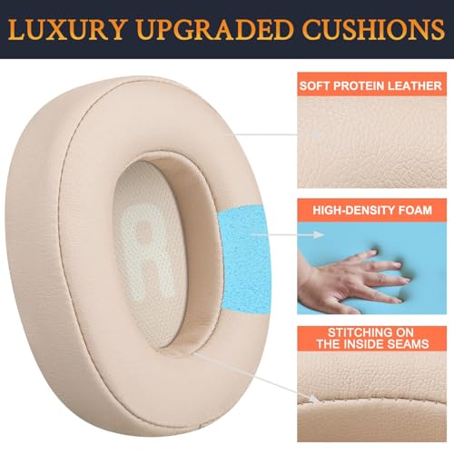 Image of SOULWIT Earpads Replacement for JBL Tune 700(700BT) /710(710BT) /720(720BT) /750(750BT,750BTNC) /760(760NC) /770(770NC) Headphones, Ear Pads Cushions with Softer Noise Isolation Foam (Sand Dune)