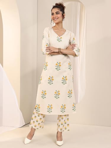 Image of Libas Printed Cotton Straight Kurta Set for women | daily wear suit