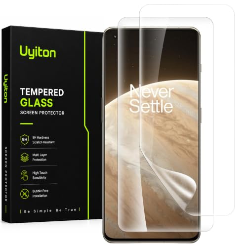 Image of Uyiton 2 Pack Curved Screen Protector for OnePlus 10 Pro (6.7-inch) | HD Clear Flexible Screen Guard Film | Bubble-Free Easy Installation | Scratch Resistant | 3 Months Warranty