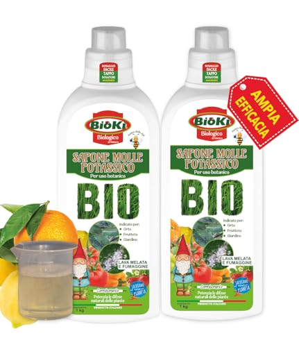 Bioki® sapone molle potassico - Pulisce la vegetazione con azione immediata ed efficace da insetti, melata e fumaggine - OFFERTA 2 confezioni a prezzo promozionale