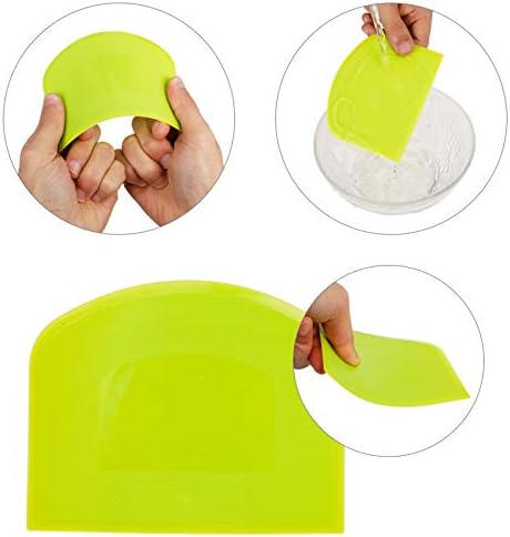 metagio Dough Scrapers, 3PCS Dough Cutter Bread Scraper Plastic Pastry Cutter Chopper with Handle and Measuring Kitchen Bakery Utensils for Cake Pizza Bread Cutting
