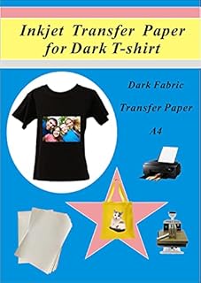 Printable T-Shirt Transfers, for Use on Dark Fabrics, Inkjet Printers, Heat Transfer Papers, 10 Paper Transfers